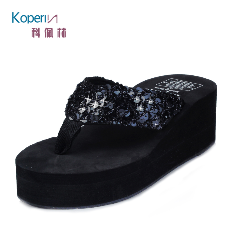 Mail platform Sandals on beach flip-flops angle platform wedges Gao Hou female summer shoes-tmall.com CAT