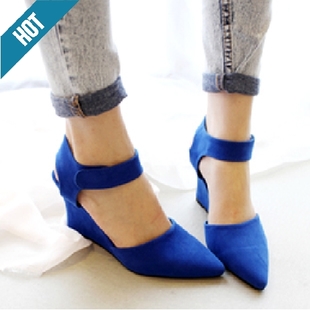 Tide summer 2013 pepper Europe and pointy shoes wedges shoes sandal women's high heel platform shoes with fluorescence Candy-colored-Taobao