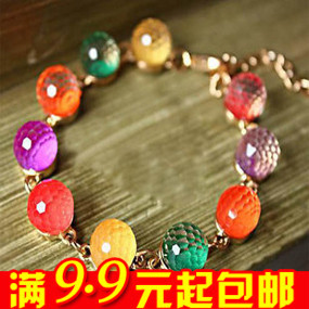 E5114 turnip turnip show queer bracelet vintage colorful candy-colored Crystal Bead Bracelet-JoJo Taobao