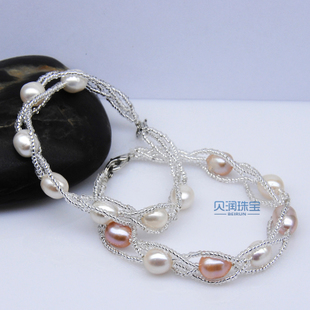 [9.9 rummage] Joker 7 simple pearl bracelet 7 real Pearl natural freshwater rice pearl bracelet-the company
