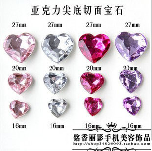Taiwan acrylic tip heart gem iphone4 phones posted at the end of diamond DIY drill shell material-material beauty company