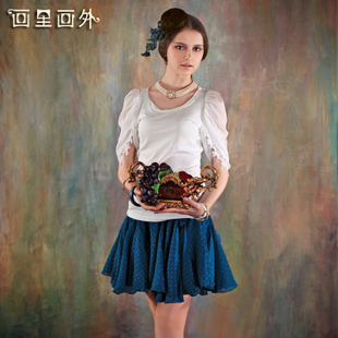 paintings painting outside the original design summer 2013 new Greece white round neck tight t-shirt special price-the company