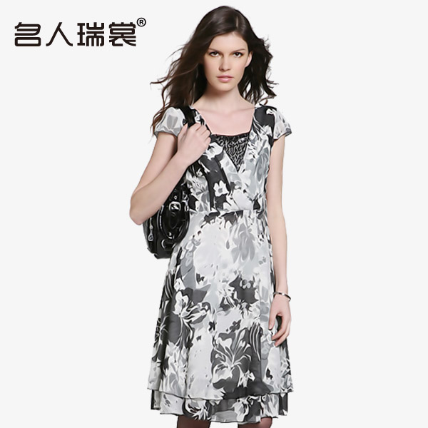 Swiss celebrities she clothes for summer 2012 new ink chiffon dress, summer dresses sent 930 belt-tmall.com CAT