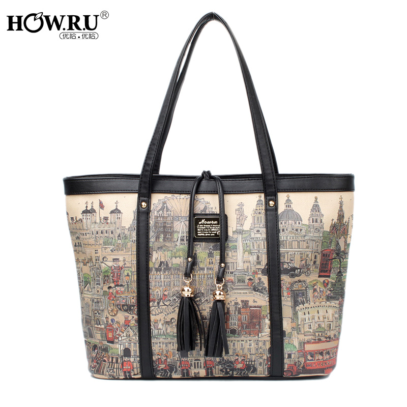 New handbags 2013 new wave of Korean fashion printed cartoon tassel shoulder bag women bag-mail-tmall.com CAT