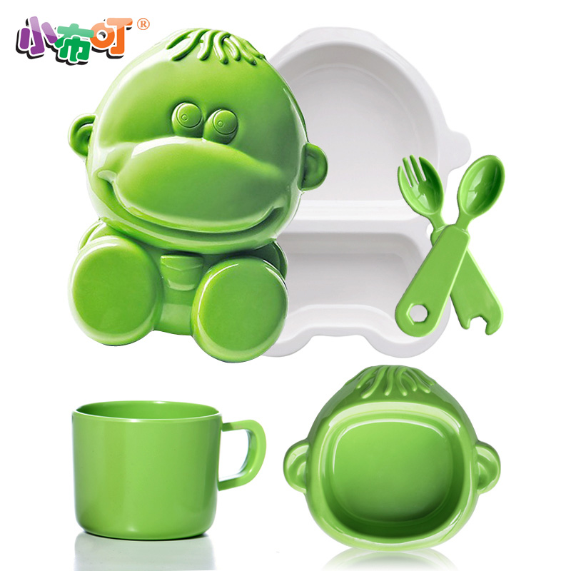 Good habits in children cartoons small bites dinner plate bowl Cup cutlery the baby spoon fork set of 5 special offer-tmall.com CAT