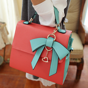 Korean hit color sweet dimensional bow handbag 4 colors free shipping