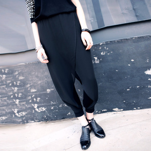 SR.2013 new women chiffon pants feet pants summer Harlan relaxed skinny trousers in black.-0168-Taobao