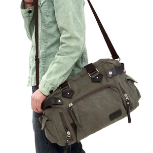 man bags canvas shoulder bags diagonal men's bags leisure bags tide male Korean men's backpacks-Taobao