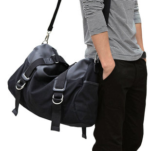 Men's casual canvas bag Korean power flow man baodan shoulder bag Messenger bag bags large bags and simple double-Taobao