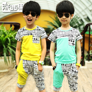 Kids boys summer clothes in 2013 the new wave of Korean men's short sleeve movement tzB3611 children of a child set-Taobao